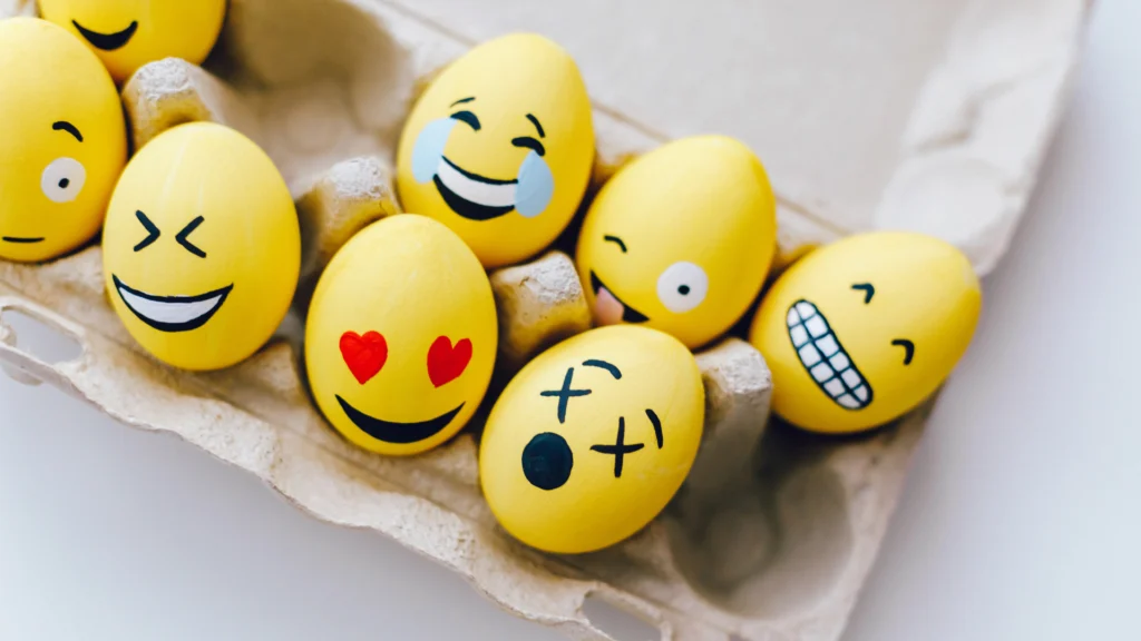 Œufs décorés façon emoji – créativité et humour dans l’univers IA emoji