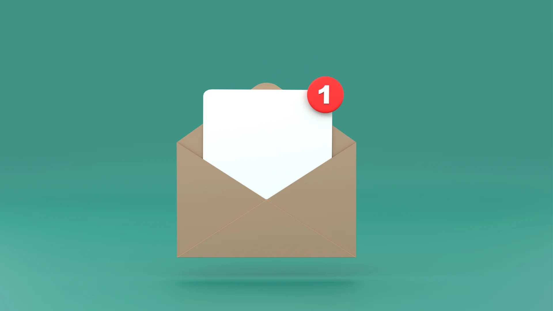 Enveloppe ouverte avec une notification de nouveau message – adresse gmail jetable